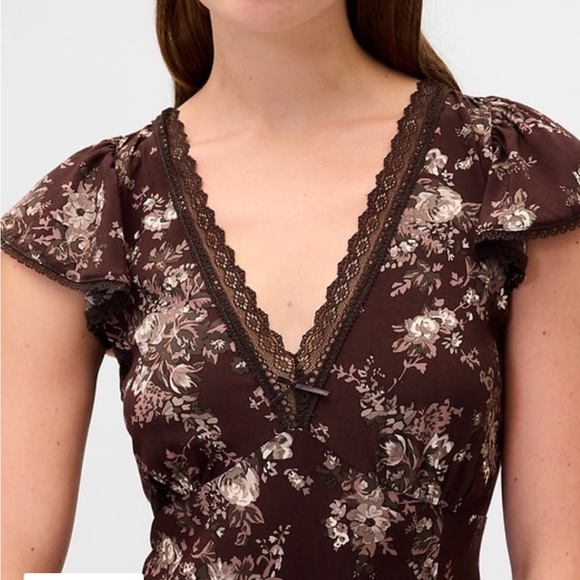 GAP Floral Chocolate Maxi Dress - Picture 2 of 6